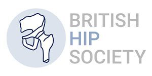 A blue circle with the words british hip society written in it.