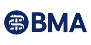 A blue and white logo of the bmf.